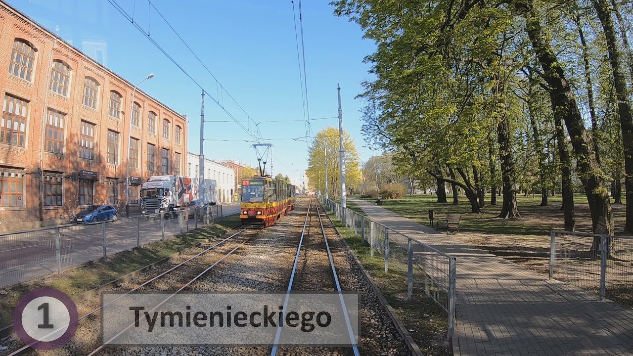 Tramwaje Łódź 2019. Linia 1. Najkrótsza linia tramwajowa w Łodzi. (4K).