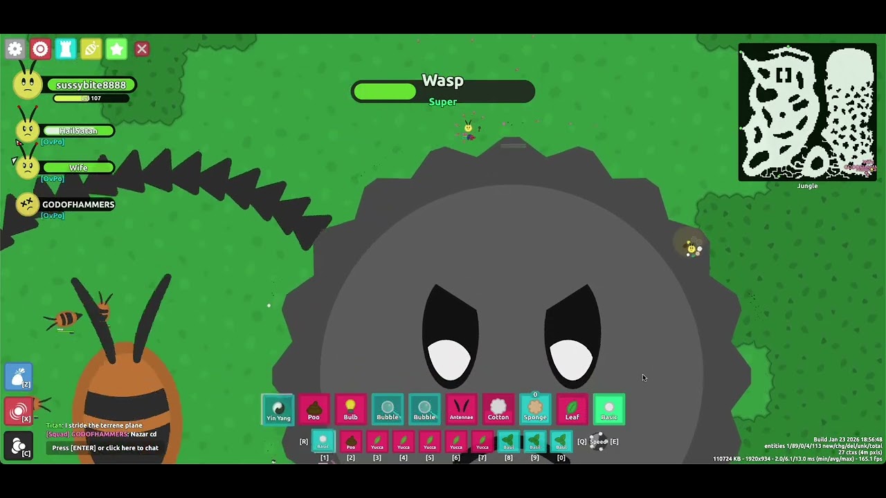 greeding super wasp + first kmsg in florr.io