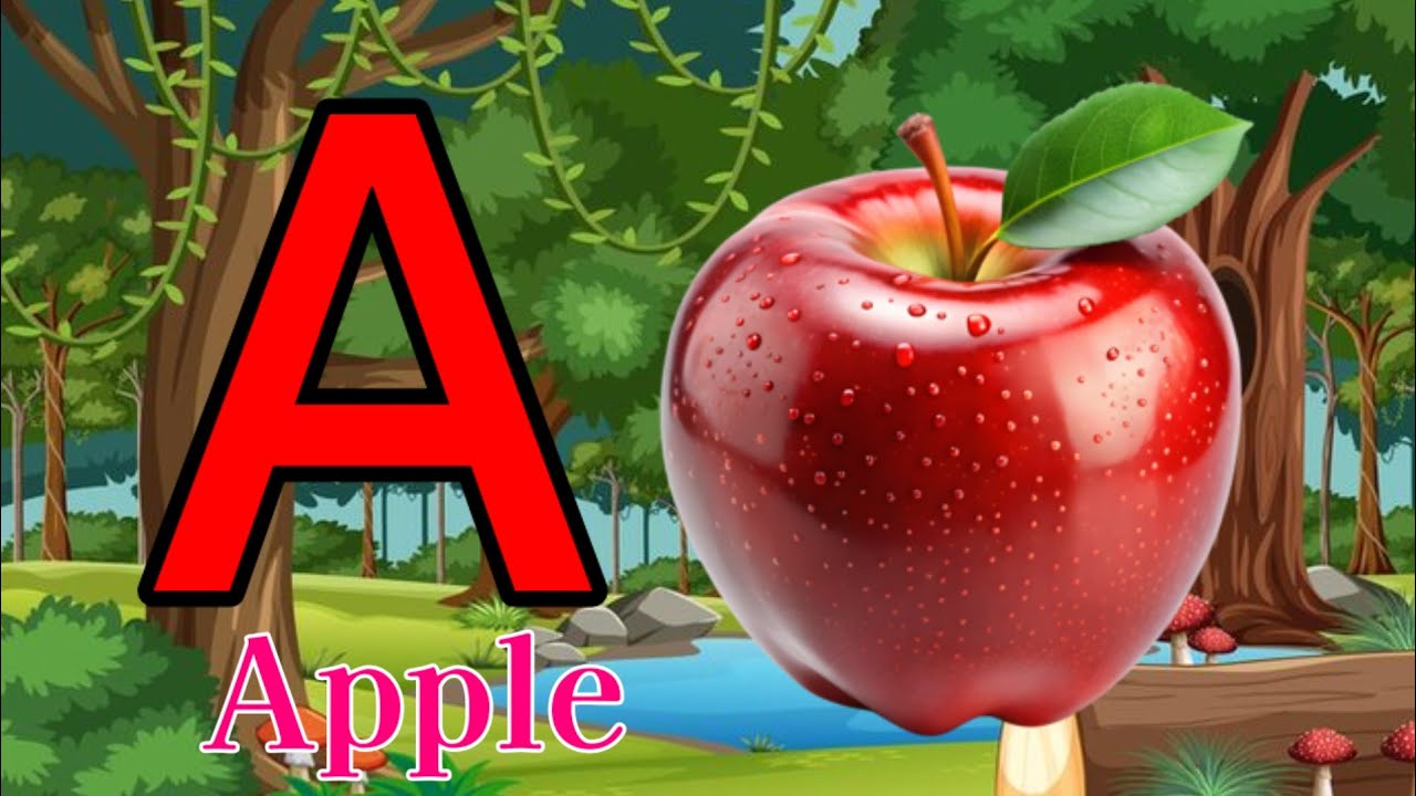 Один, два, три, счет от 1 до 100, ABCD, A — яблоко, 123 числа — учимся считать, алфавит от a до z