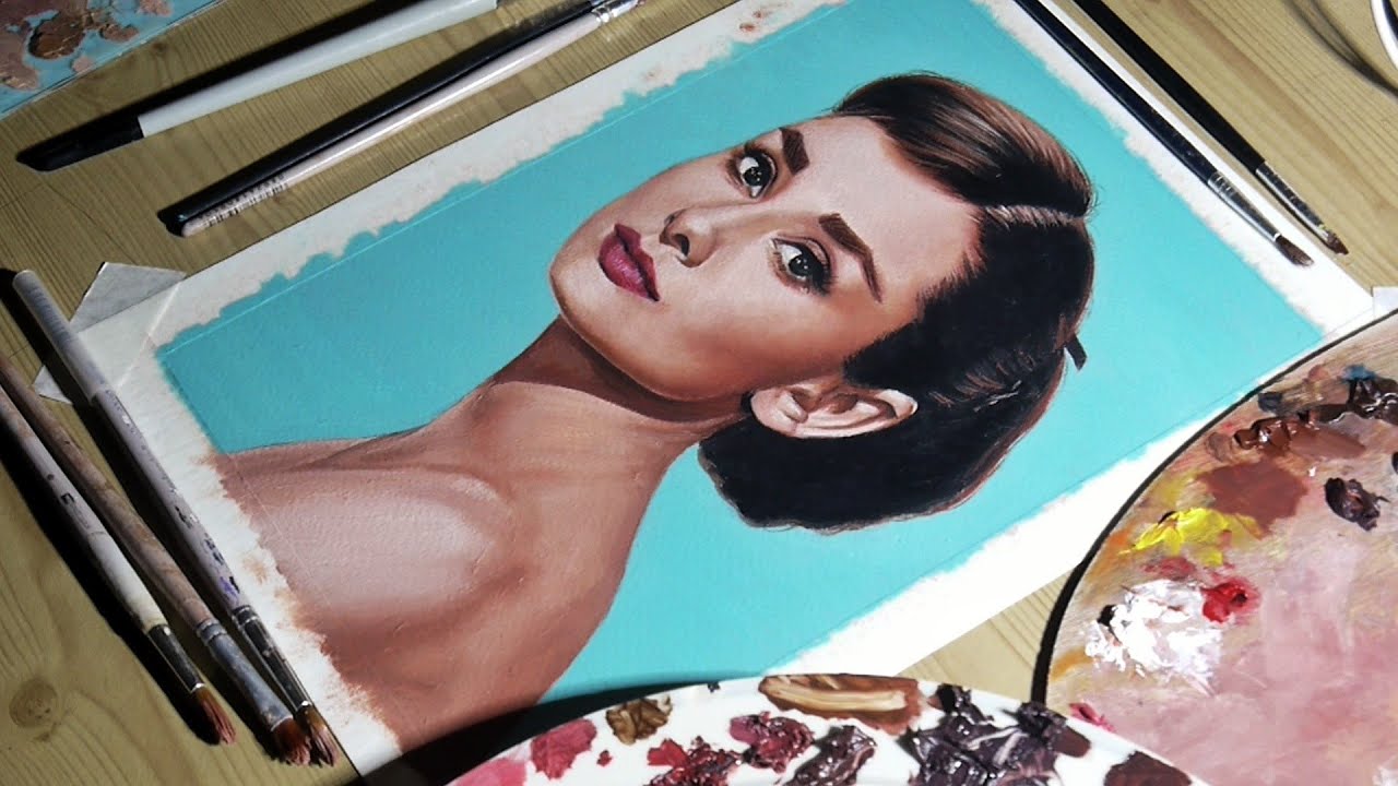 Oil Painting of Audrey Hepburn