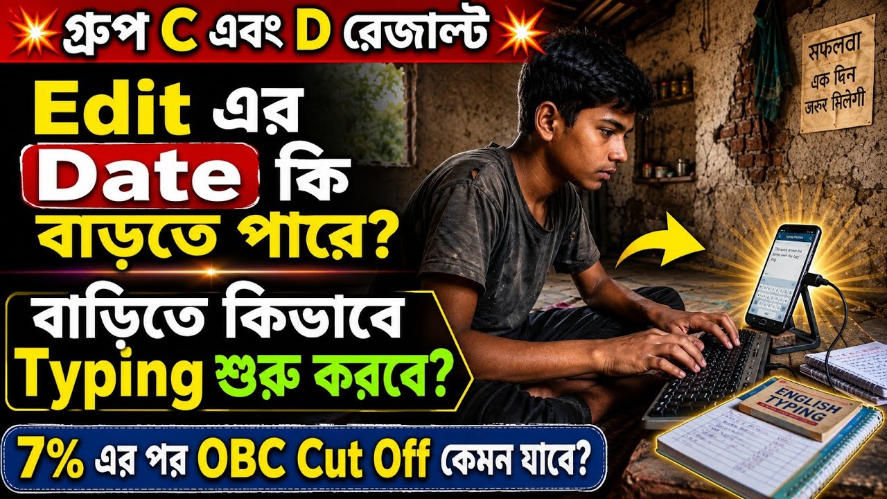 WBSSC গ্রুপ C এবং D আজকের আপডেট 💥 বাড়িতে বসে কীভাবে Typing শুরু করবে?