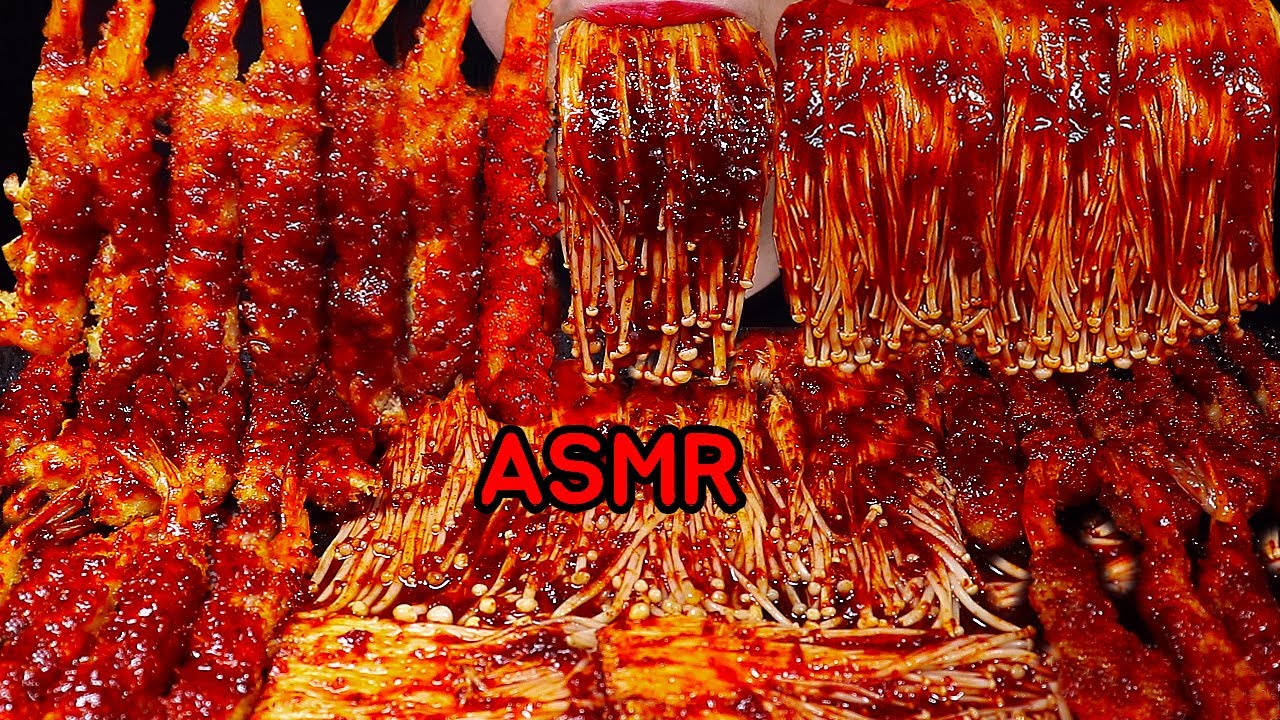 ASMR मसालेदार चिंराट, मशरूम *RECIPE UDANG GORENG JAMUR PEDAS FRIED SHRIMPS SPICY ENOKI MUSHROOMS