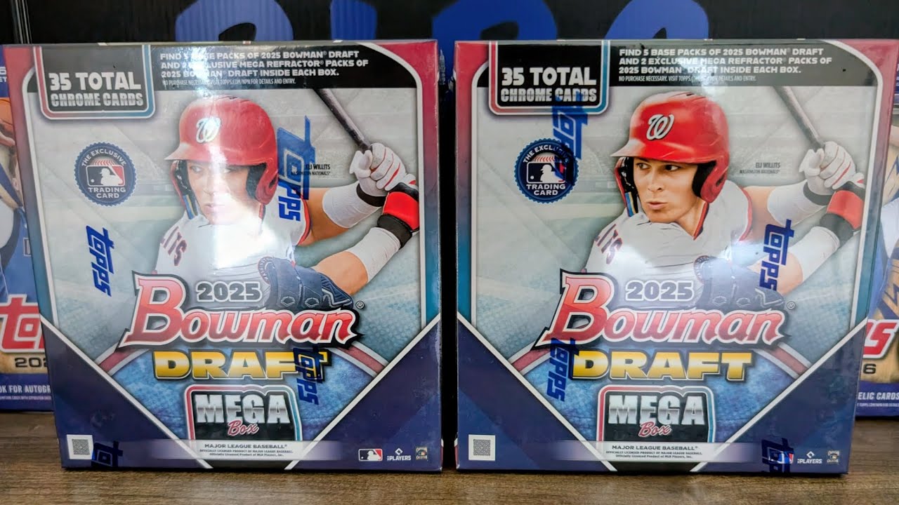 ⚾LAST 3x 2025 BOWMAN DRAFT MEGA BOX RIP YELLOW /75 & GOLD /50