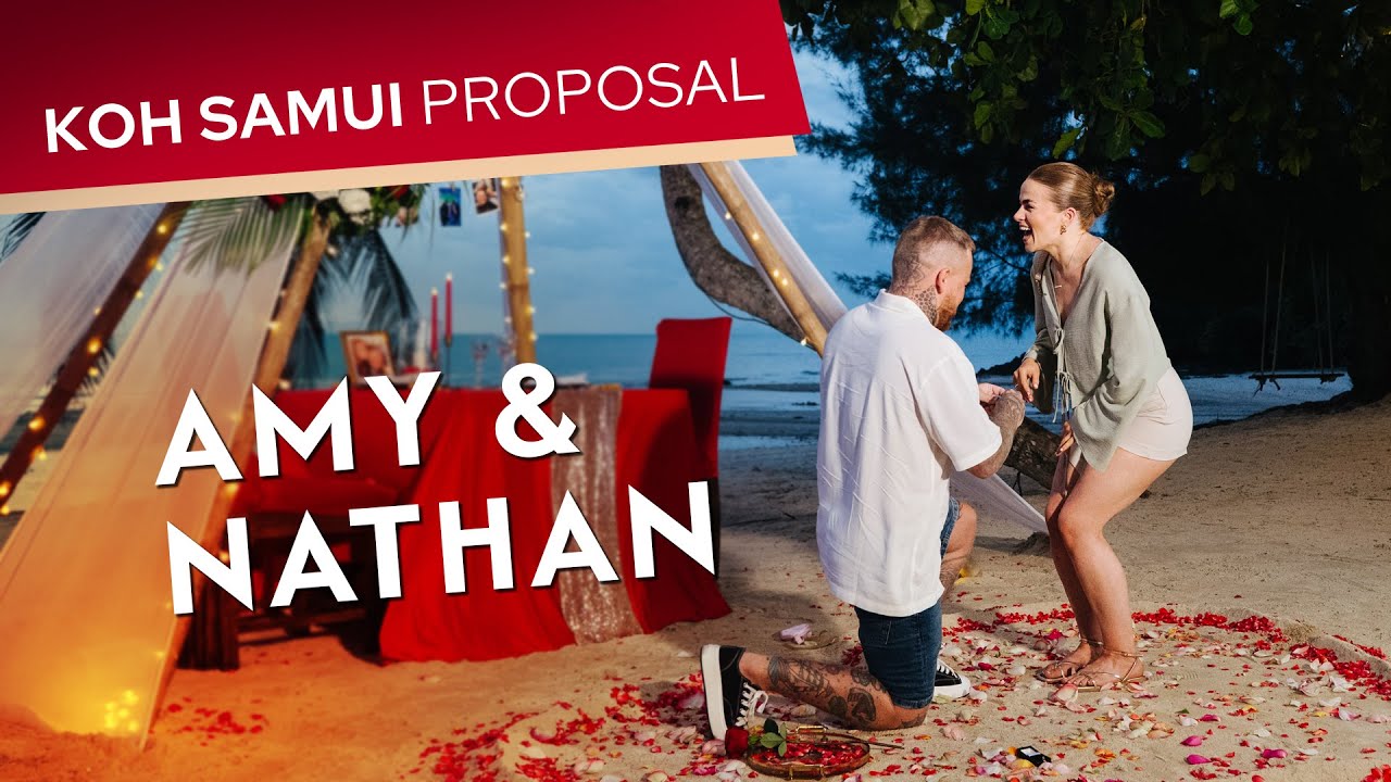 Amy and Nathan, proposal on Koh Samui