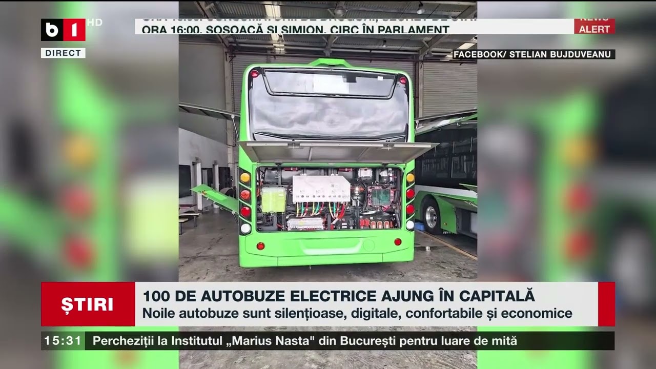 100 DE AUTOBUZE ELECTRICE AJUNG ÎN CAPITALĂ_Știri B1TV_20 sept. 2023