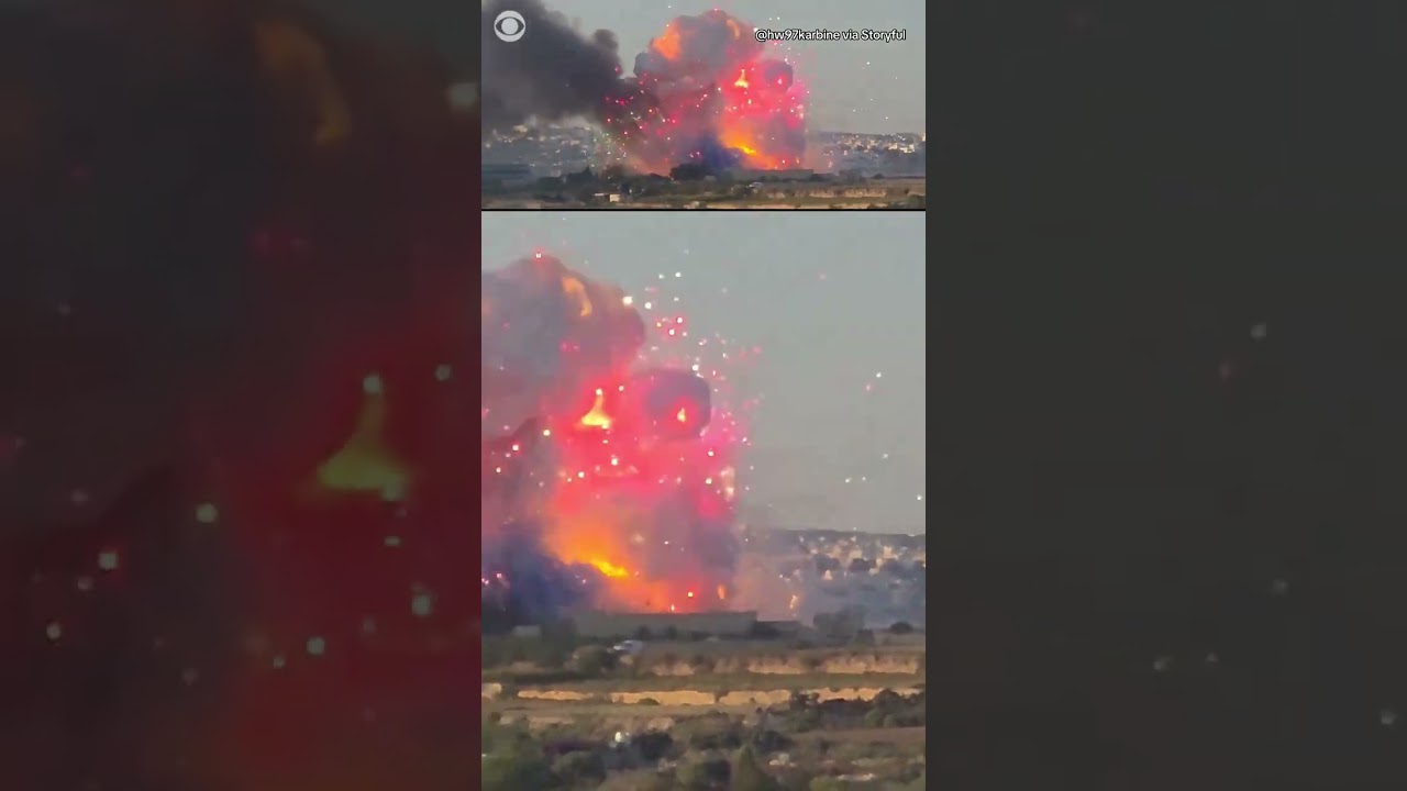 2 injured in massive explosion at fireworks factory in Malta #shorts
