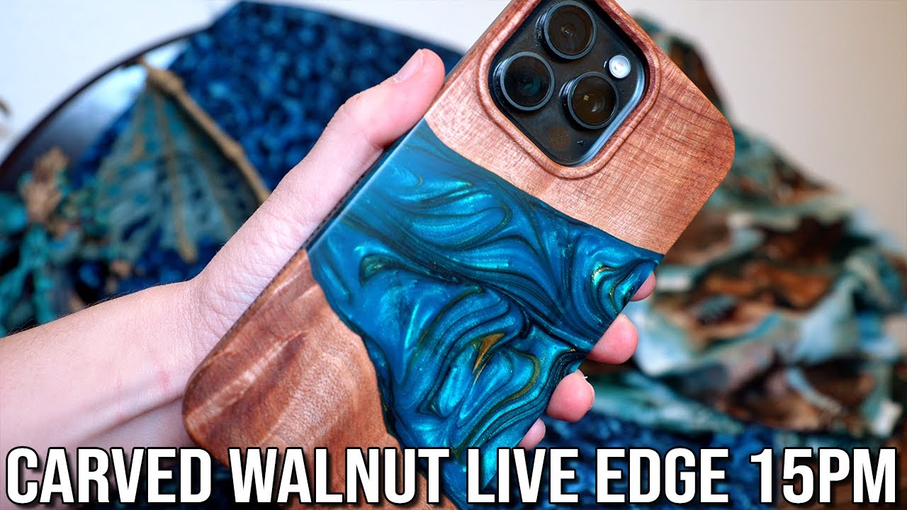 Carved Walnut Live Edge iPhone 15 Pro Max