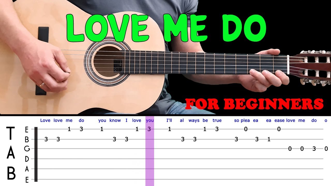 LOVE ME DO | Easy guitar melody lesson for beginners (with tabs) - The Beatles