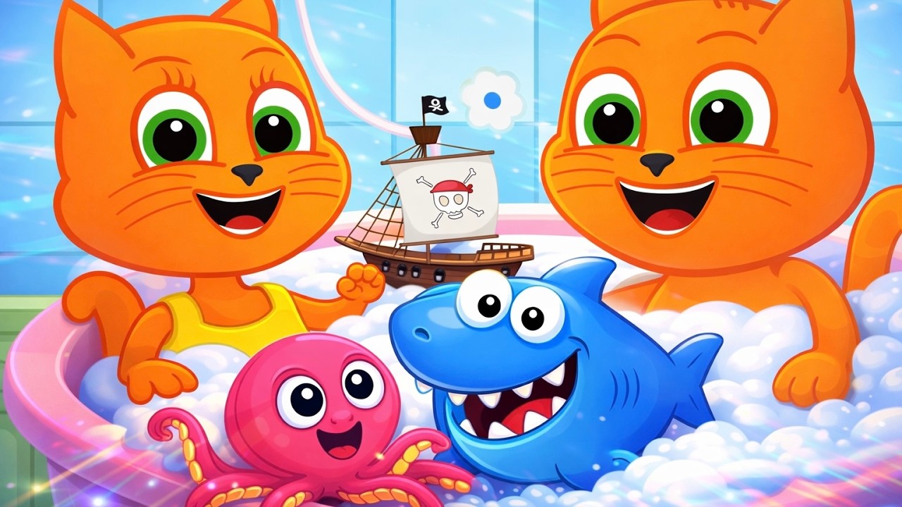 Cats Family en Français - JEUX POUR ENFANTS DANS LE BAIN Animé 2026 en Français 4K