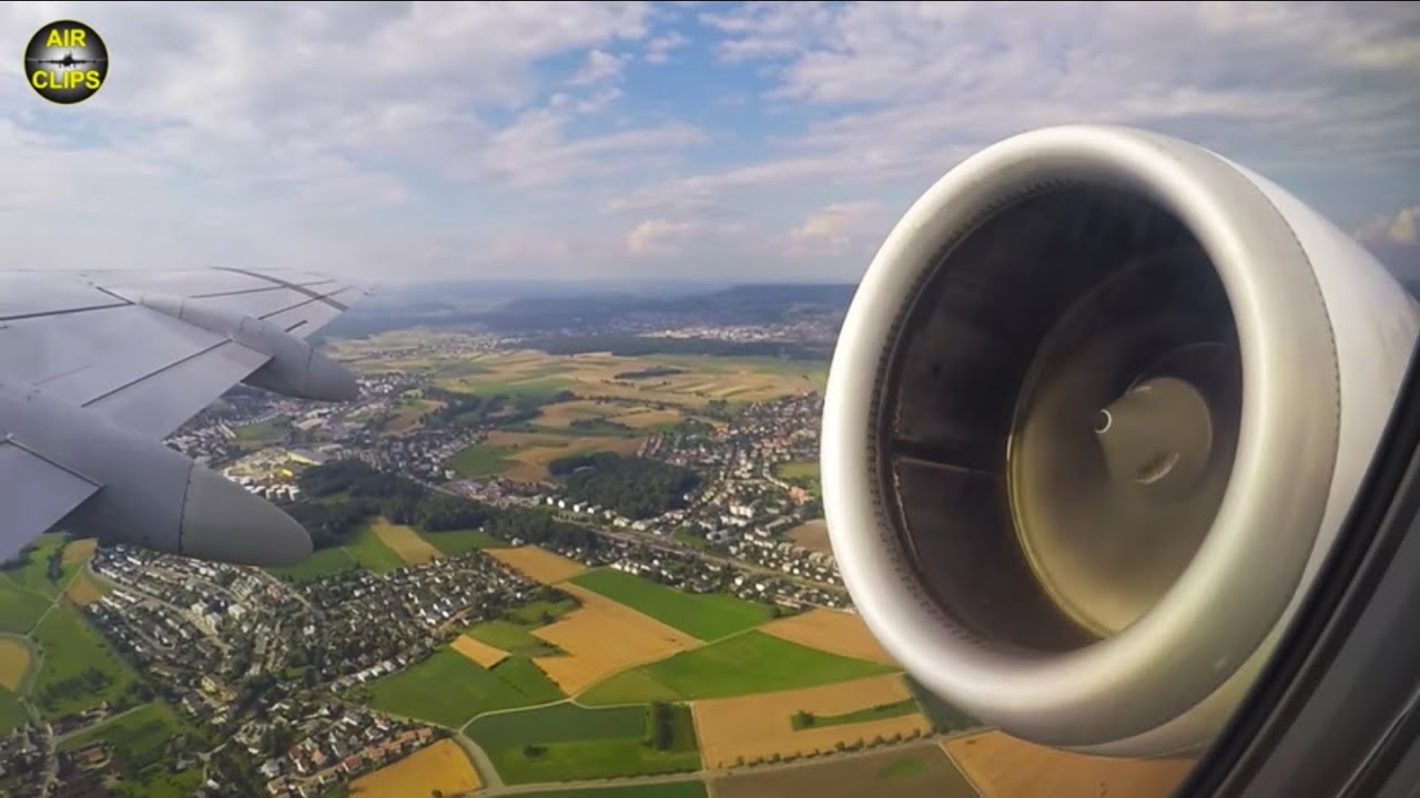 Helvetic Fokker 100 POWERFUL TAKEOFF with scenic Zurich views!!! [AirClips]