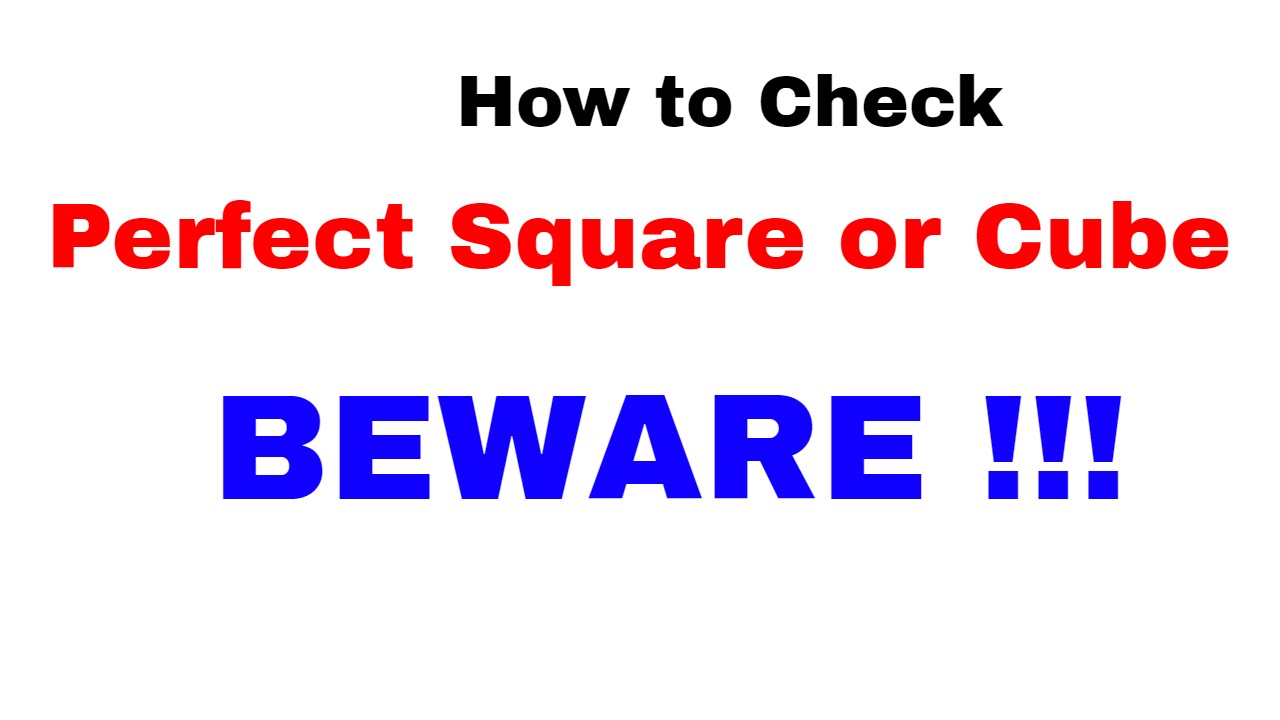 How to Check if a number is a  Perfect Square and Cube [ Myth Buster]  | In Hindi
