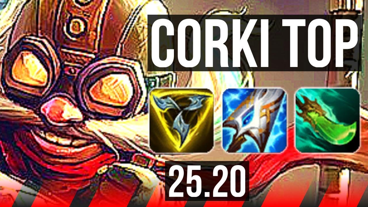 CORKI vs WARWICK (TOP) | 9 solo kills, 15/5/11 | EUW Grandmaster | 25.20
