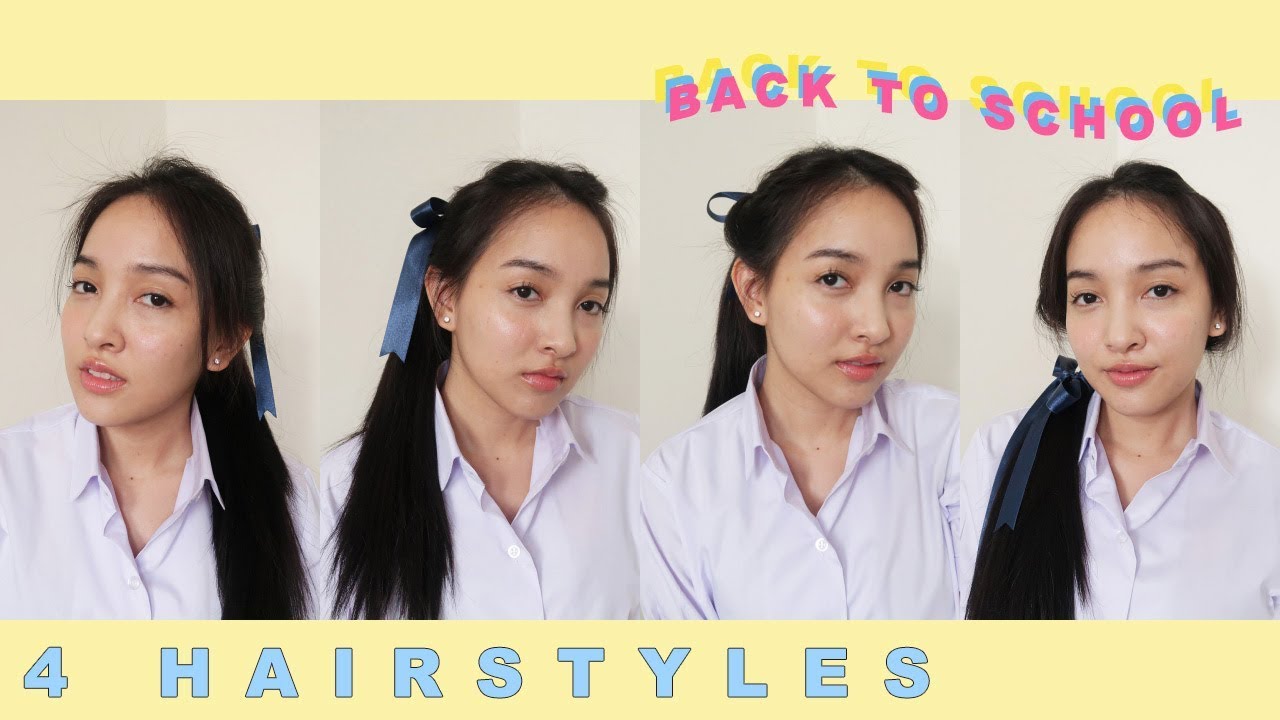 4 Hairstyles back to school ทรงผมไปเรียนให้หน้าไม่บาน | MayRai