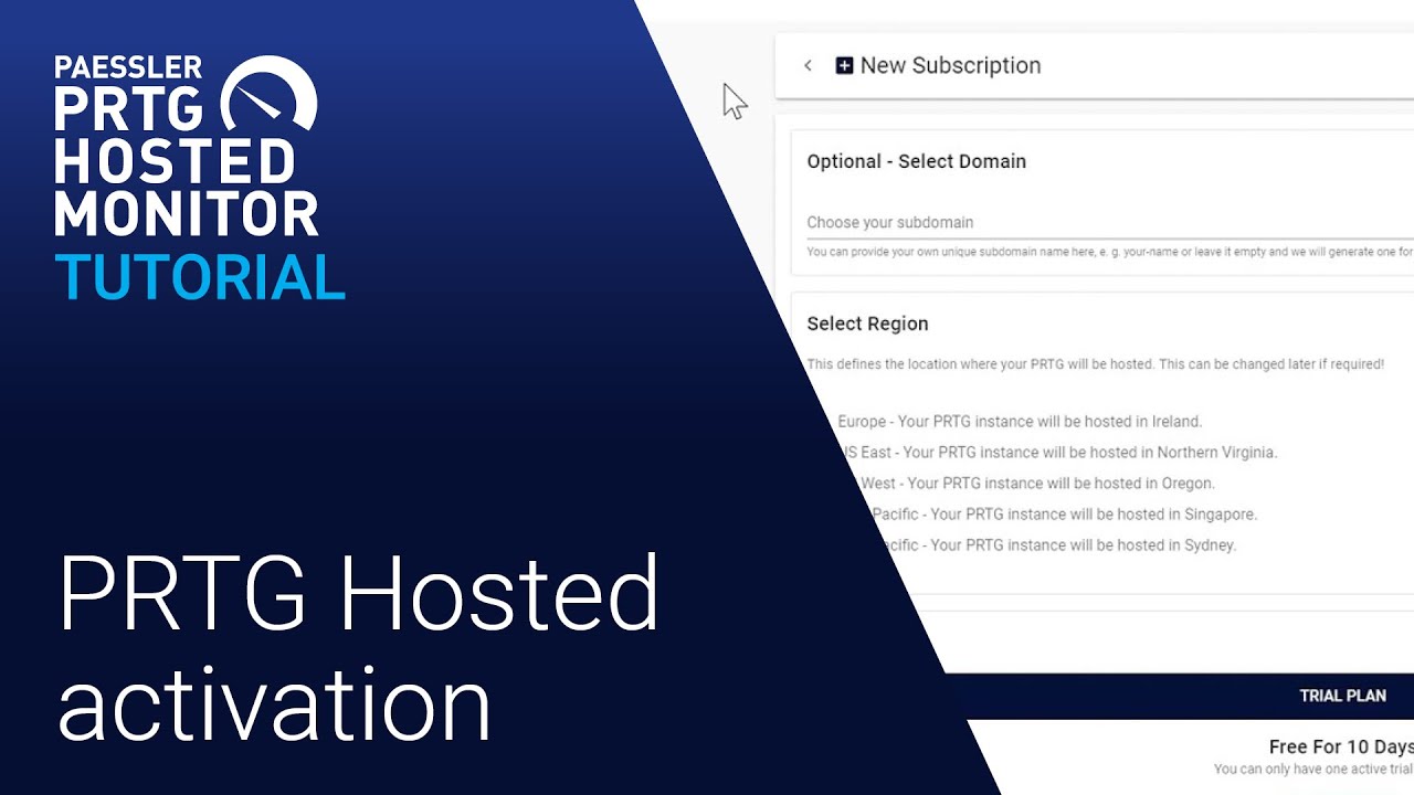 PRTG Tutorial - PRTG Hosted Activation