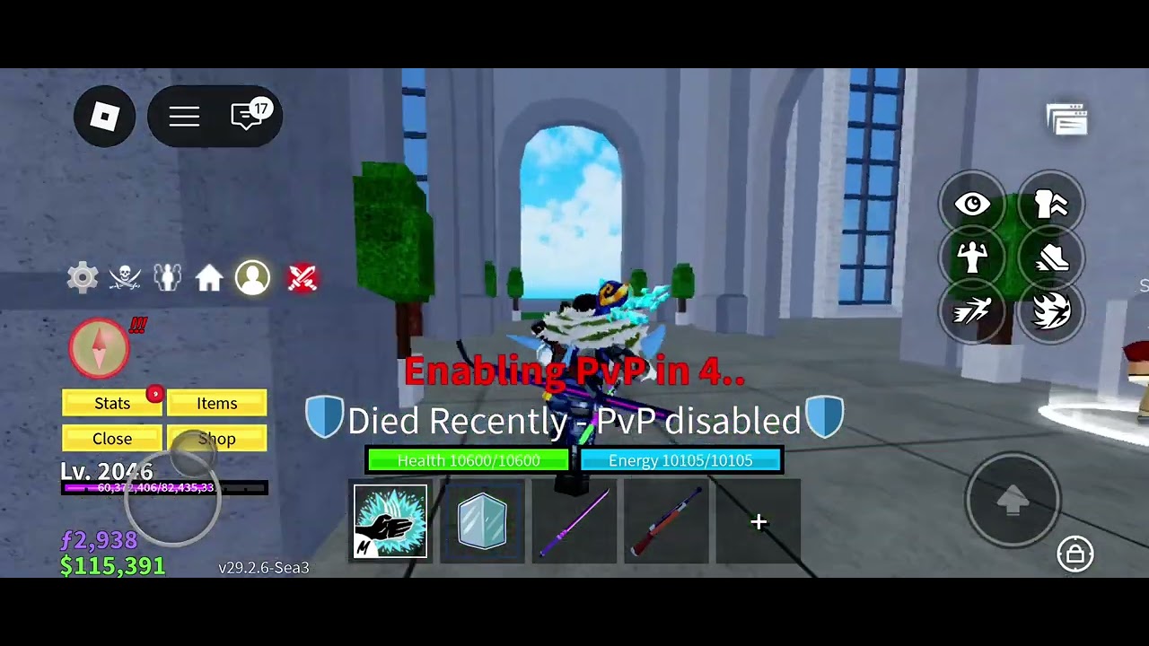 Playing blox fruits