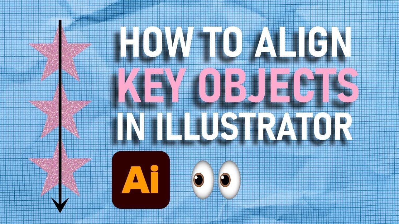 Выравнивание объектов с помощью ключевого объекта в Illustrator.