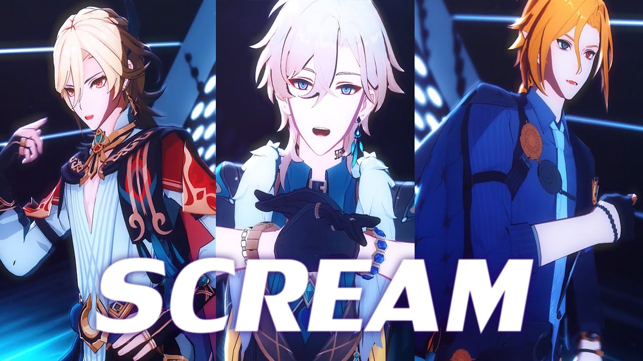 [ MMD GI x HSR x ZZZ ] SCREAM [ Kaveh , Aventurine , Hugo ]