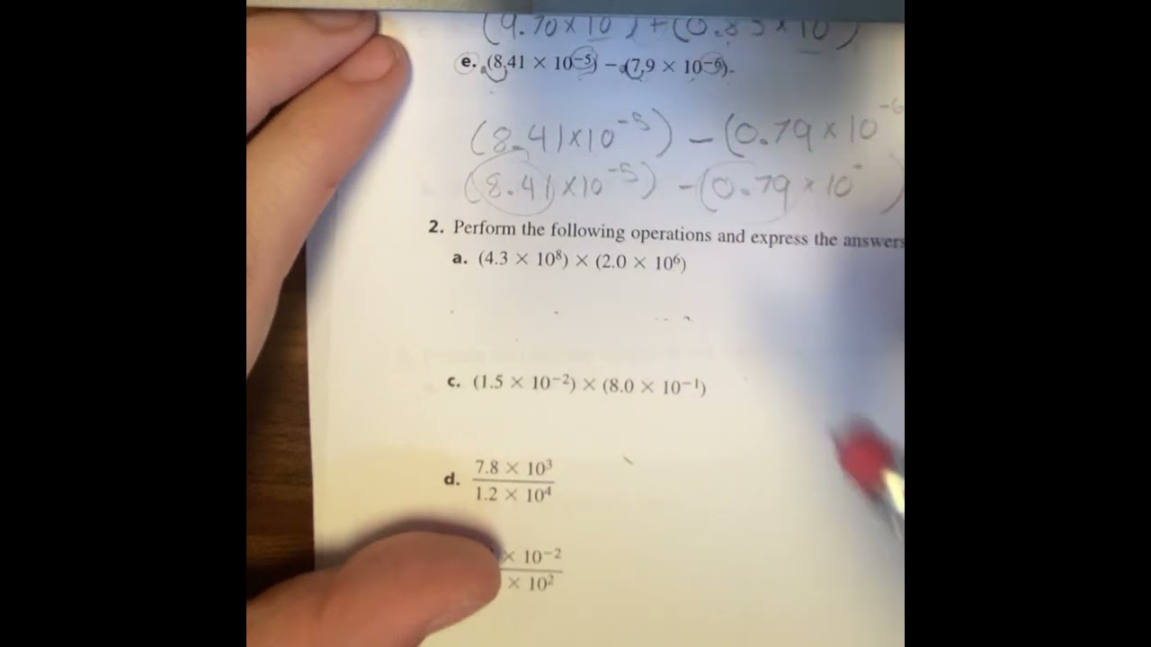 Operations with Scientific Notation