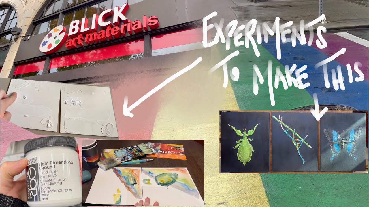 3 Art Supply Shopping Trips🔬Lots of Experimentation with Watercolor Grounds: #1 Bug Art Show Prep