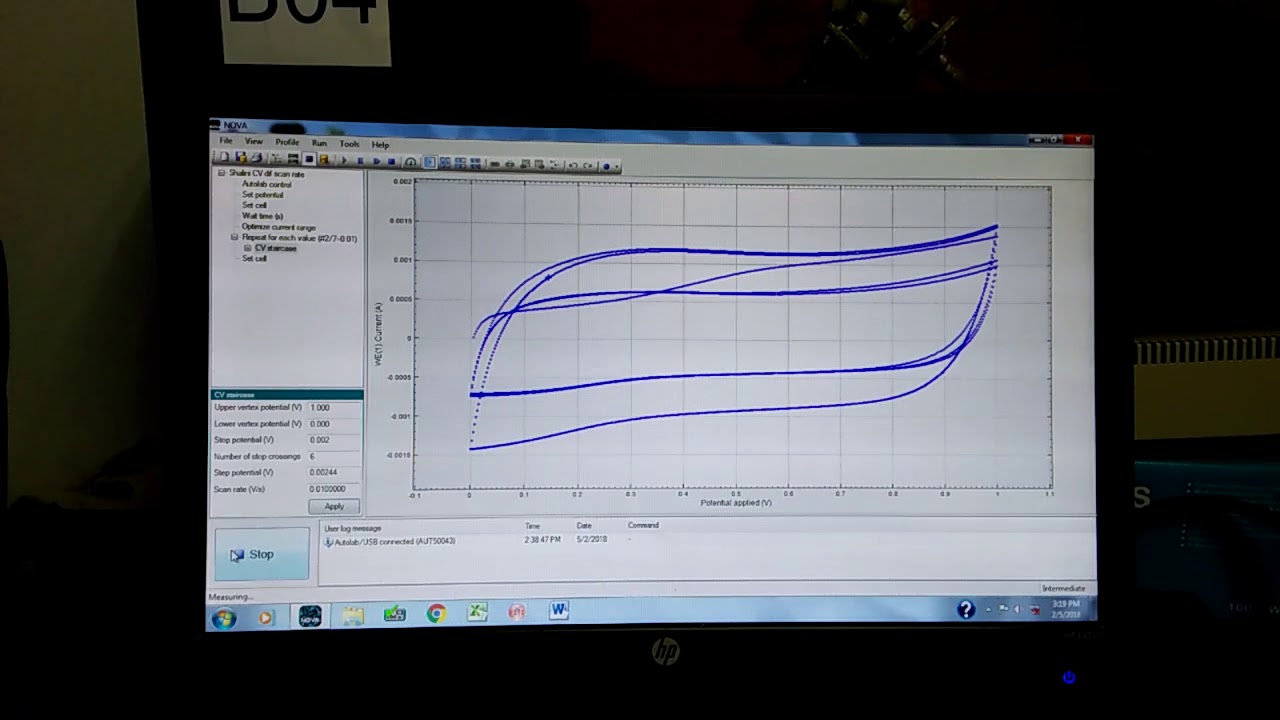 How to measure specific capacitance using cyclic volatmmetry potenstiostat