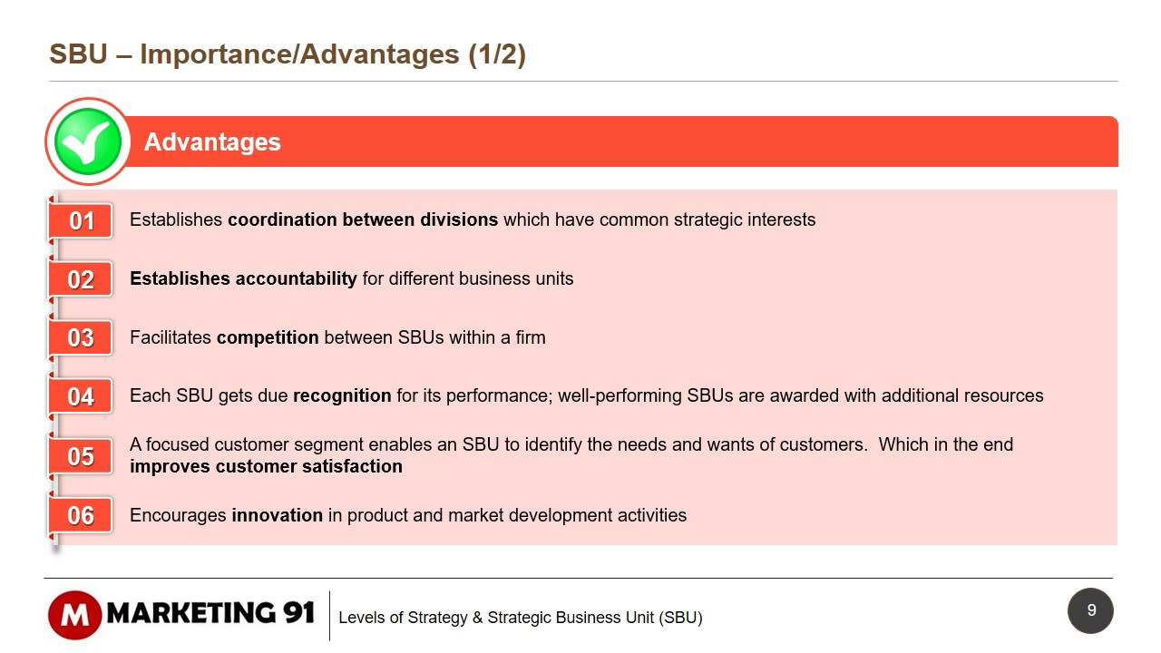 Strategic Business unit or SBU - Importance of SBU's