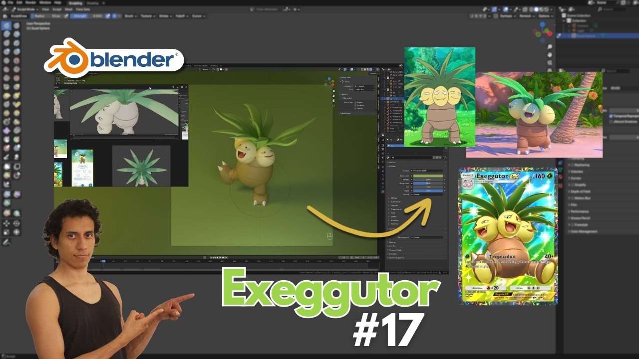 (Day 17) Blender Sculpting: Exeggutor (Pokémon) - Render settings