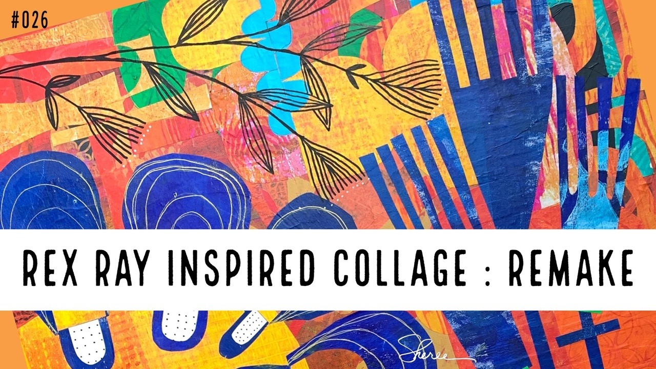 Rex Ray Inspired Art Remake | Gel Print Cut-paper Collage