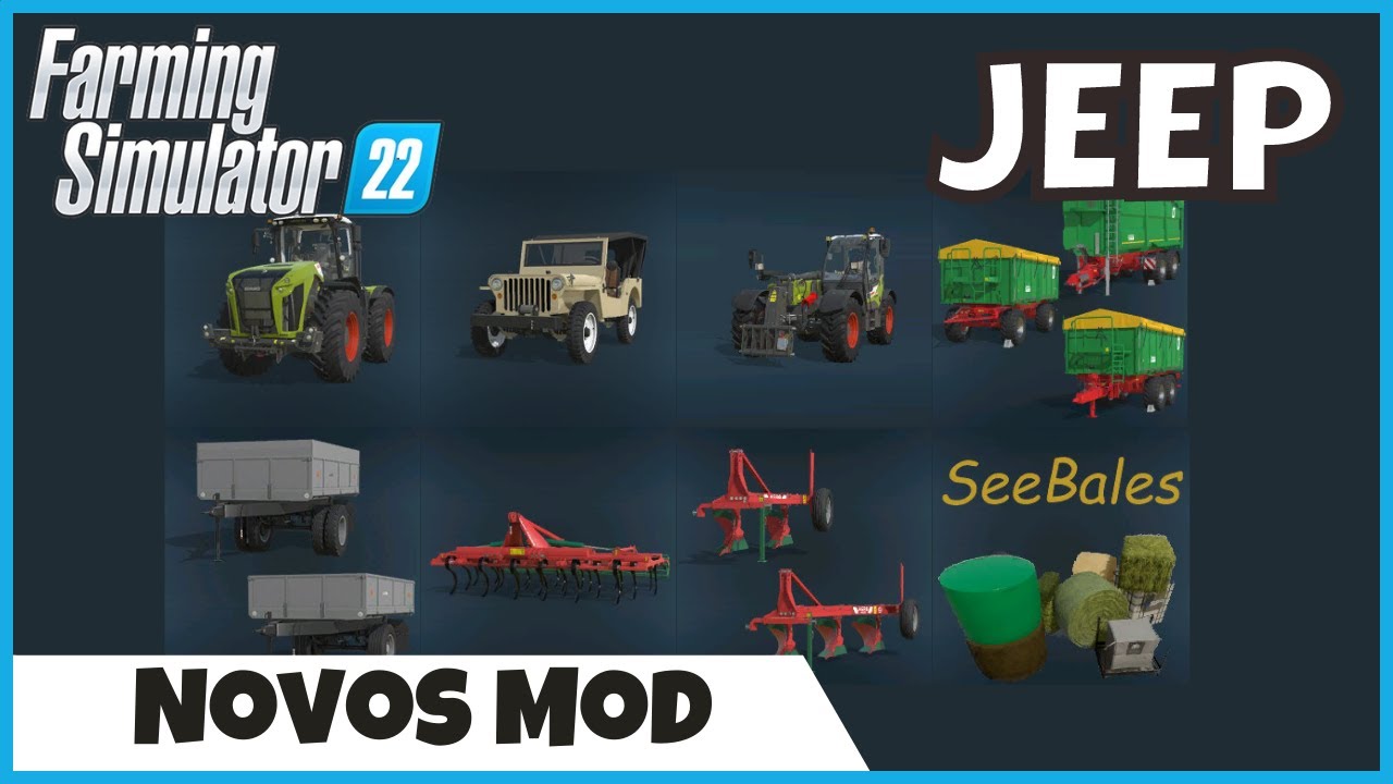 FS22 Mods | Jeep, Trator Class Xerion e Manipulador Telescópico com Simple IC | FARMING SIMULATOR 22