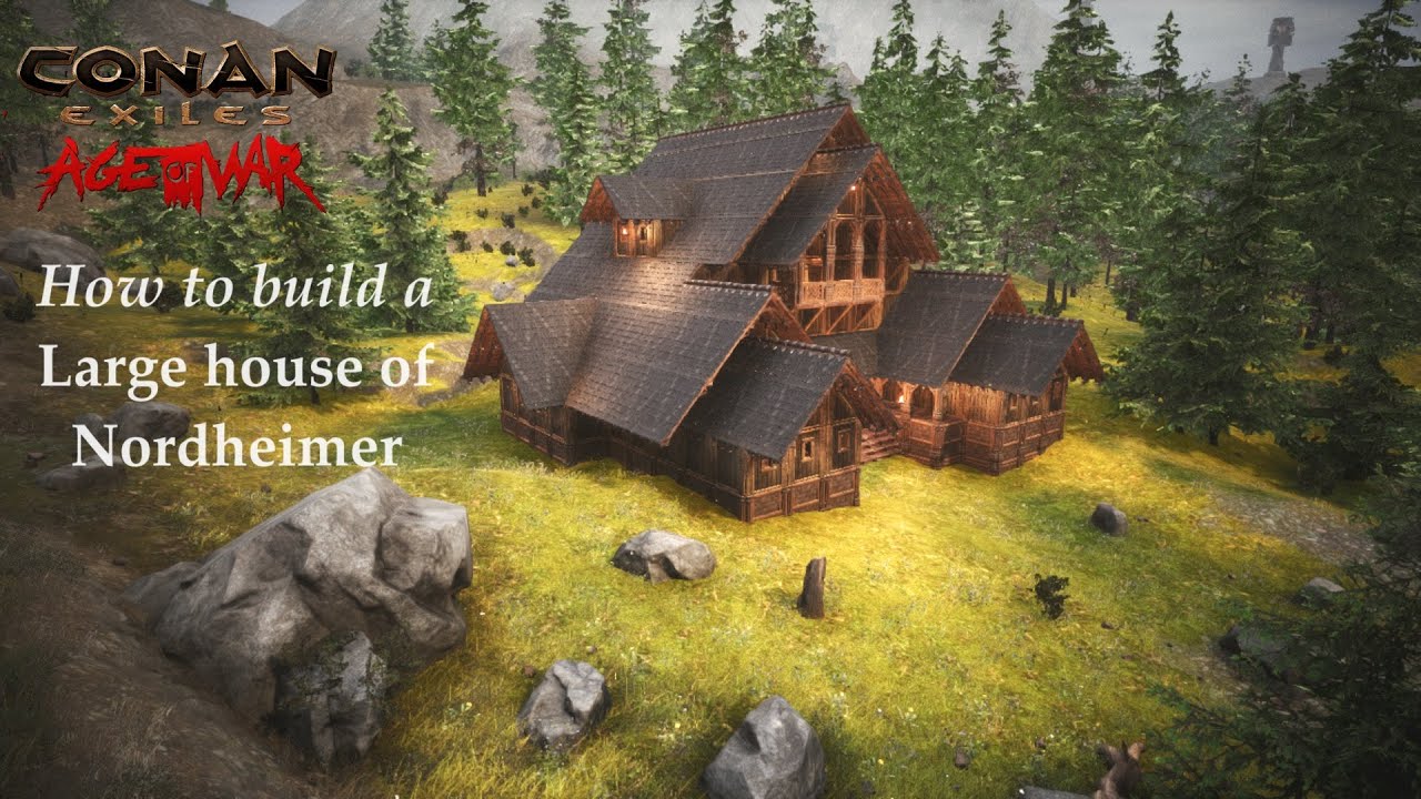 Conan Exiles How to build a  Large house of Nordheimer  Age of War | Speed Build | NO Mods |