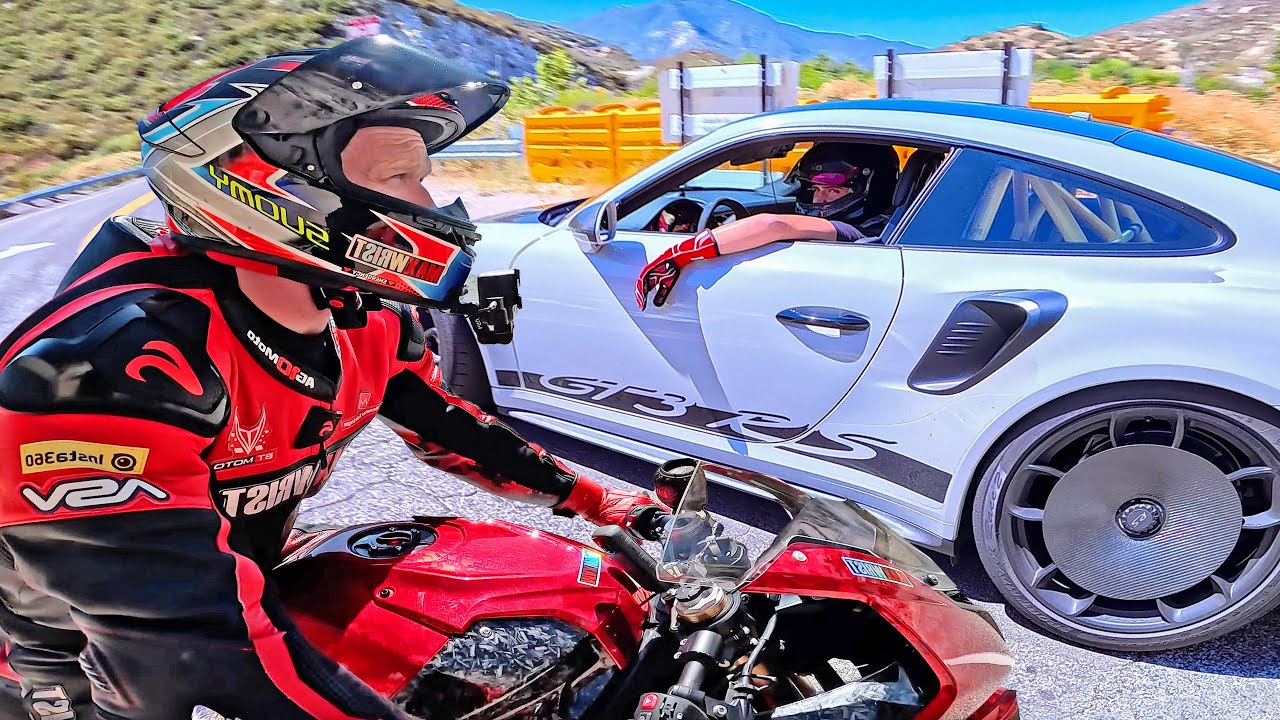Супербайки гоняются за суперкарами🏁Porsche, McLaren, BMW