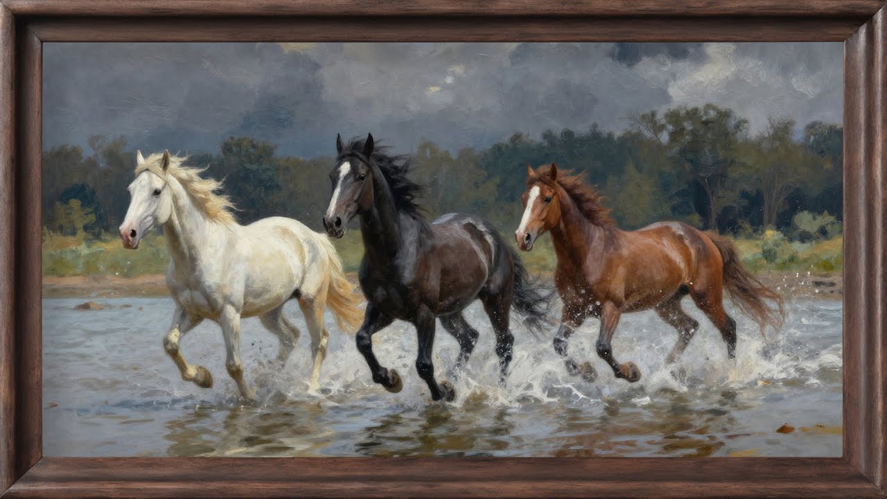 Horses 4K Vintage Art Wallpaper for TV