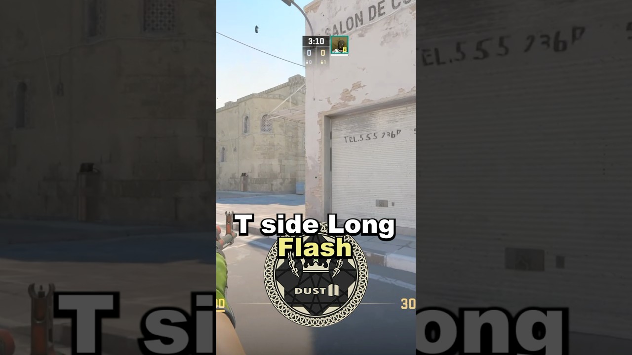 How to flash long on dust 2 - CS2 Lineups #cs #cs2 #counterstrike #Dust2 #flash #Tside #long #bigh