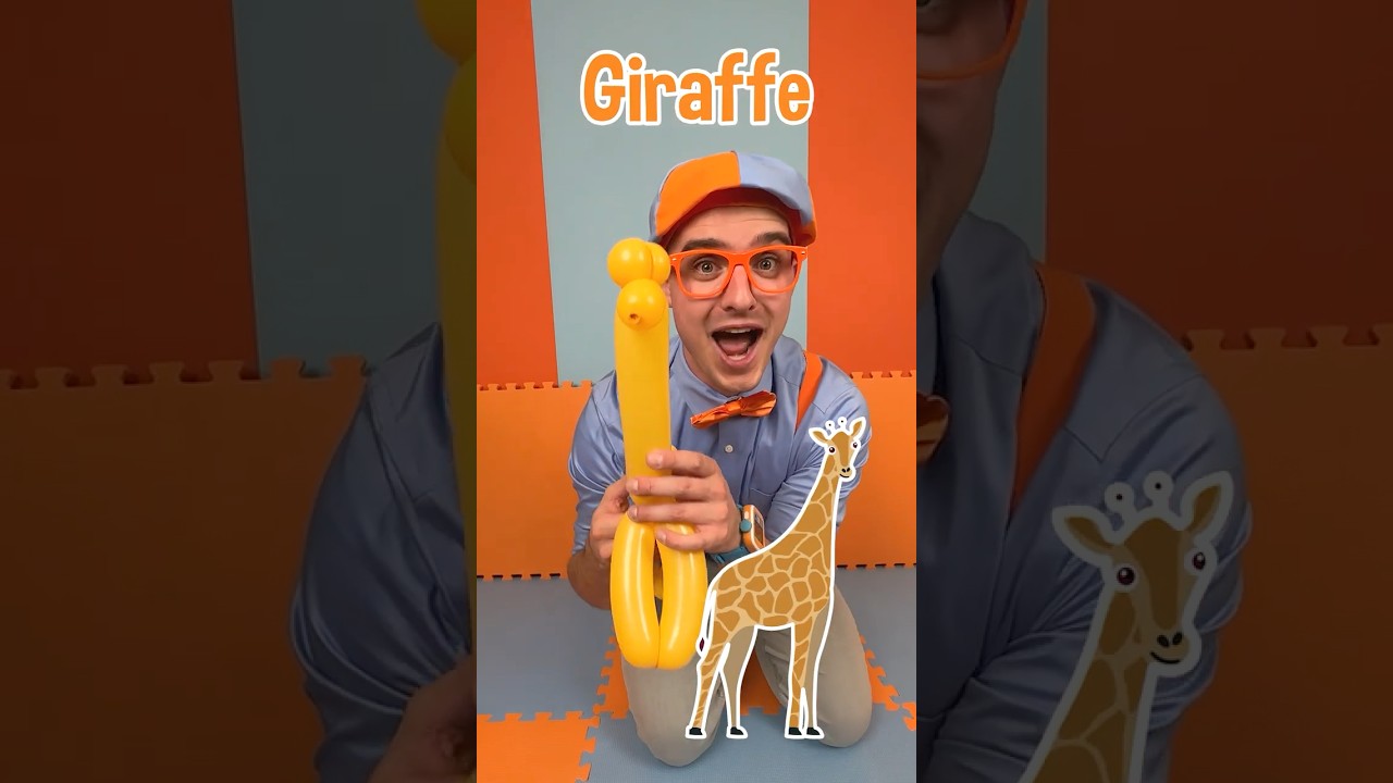 Can you make a BALLOON GIRAFFE 🎈🦒?! Easy Crafts! #blippi #shorts