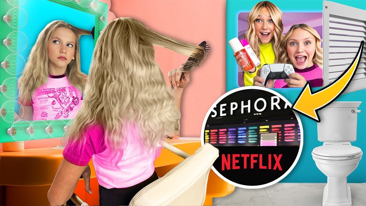 Я построил СЕКРЕТНУЮ ИГРОВУЮ КОМНАТУ, чтобы спрятаться от сестёр?! 🎮 🍕