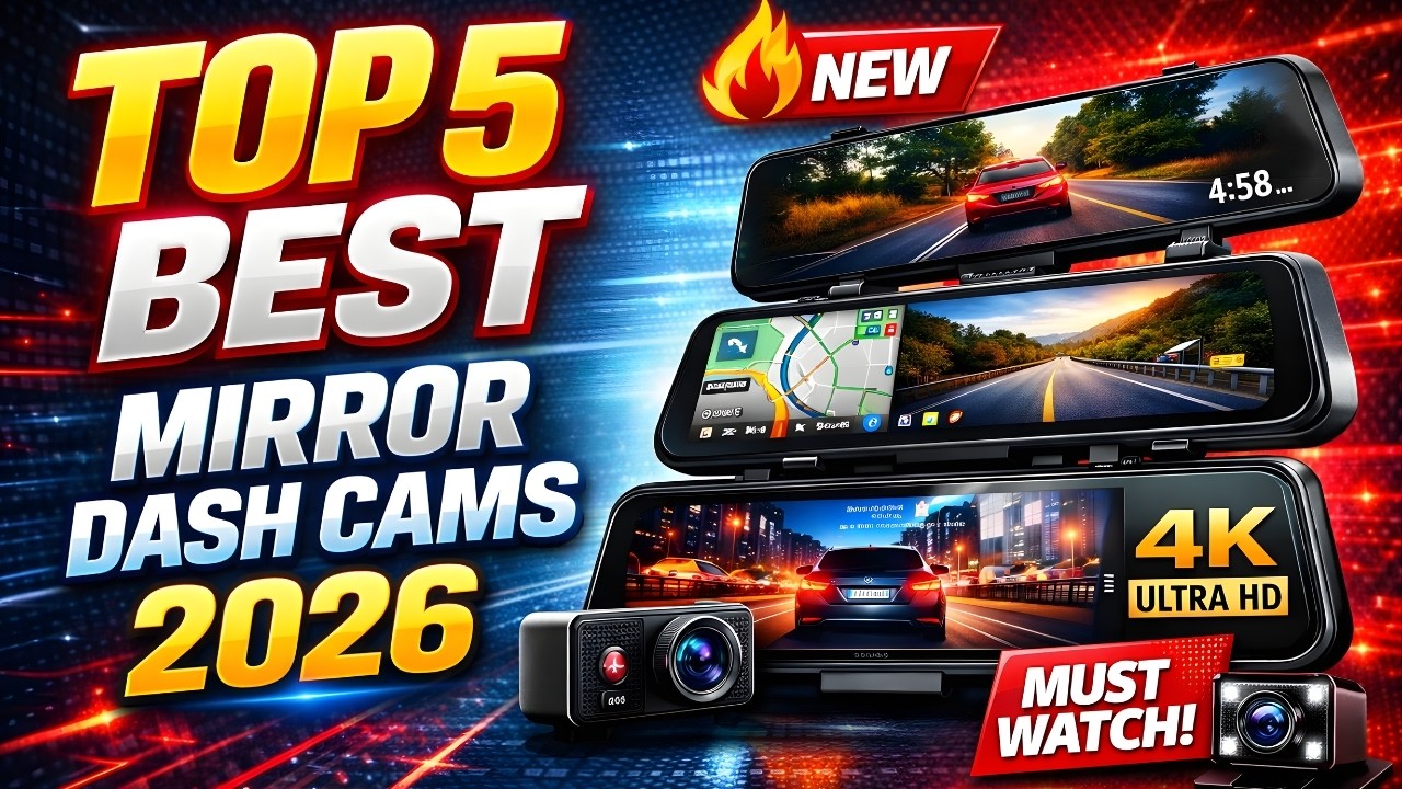 Best Mirror Dash Cam 2026 | 4K Front & Rear, Voice Control, ADAS & Parking Assist