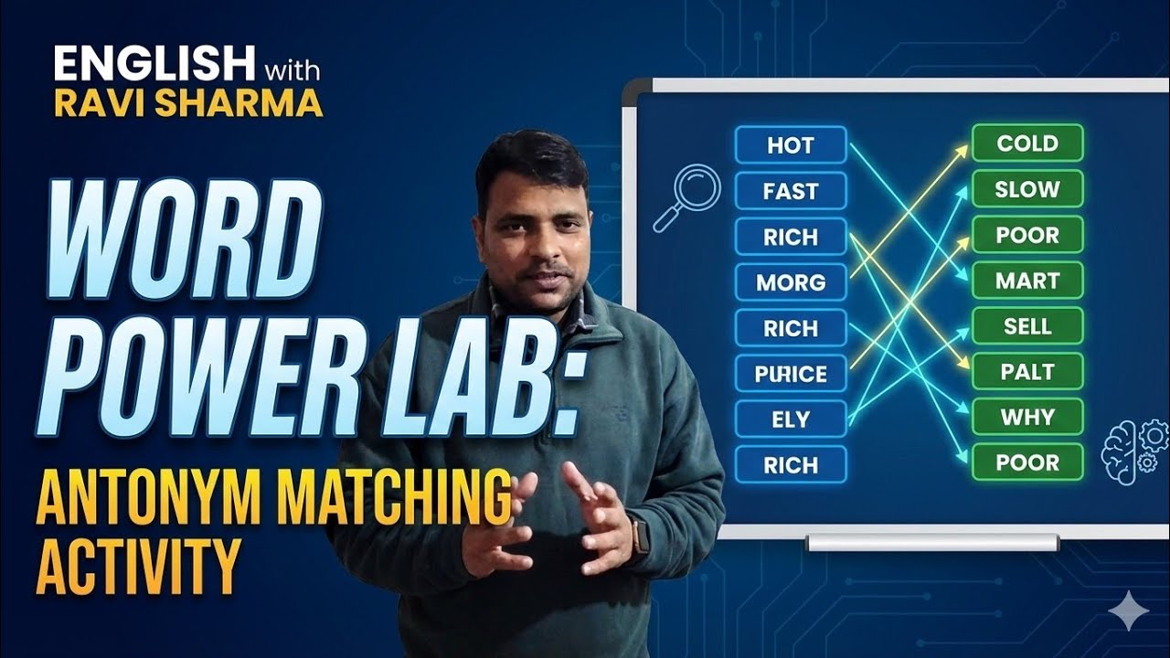 “Word Power Lab: Antonym Matching Activity” | English with Ravi Sharma 