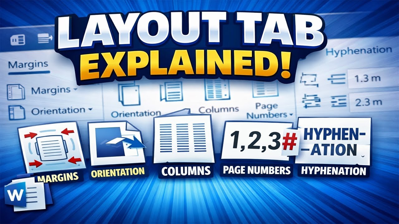 MS Word Layout Tab Explained | Margins, Orientation, Columns & Page Numbers