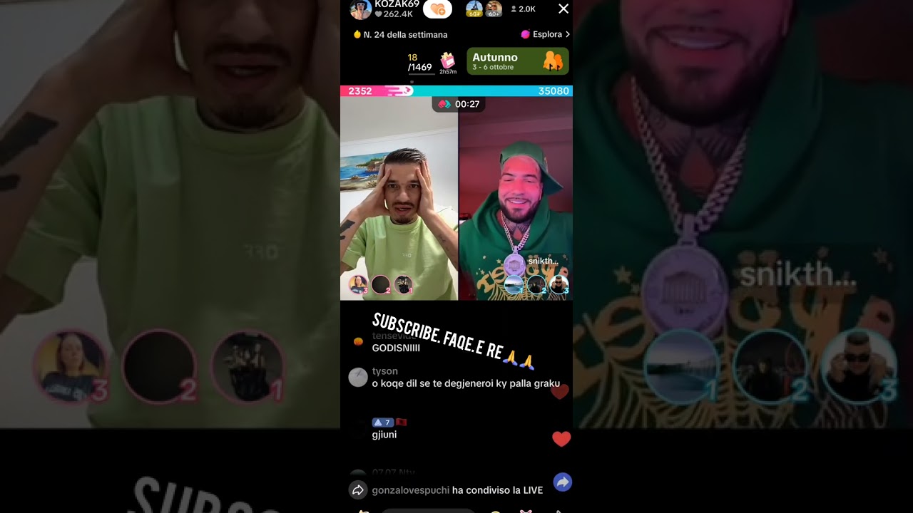 Kozaku live ne tiktok me Snik, Kozaku humb lojen dhe duhet ti japi 4K Snik shikojeni
