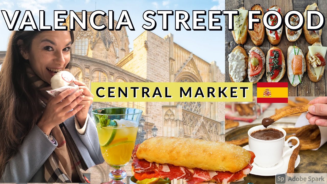 STREET FOOD IN VALENCIA 🇪🇸 - Central Market, Churros, jamon, tortilla, agua de #valencia