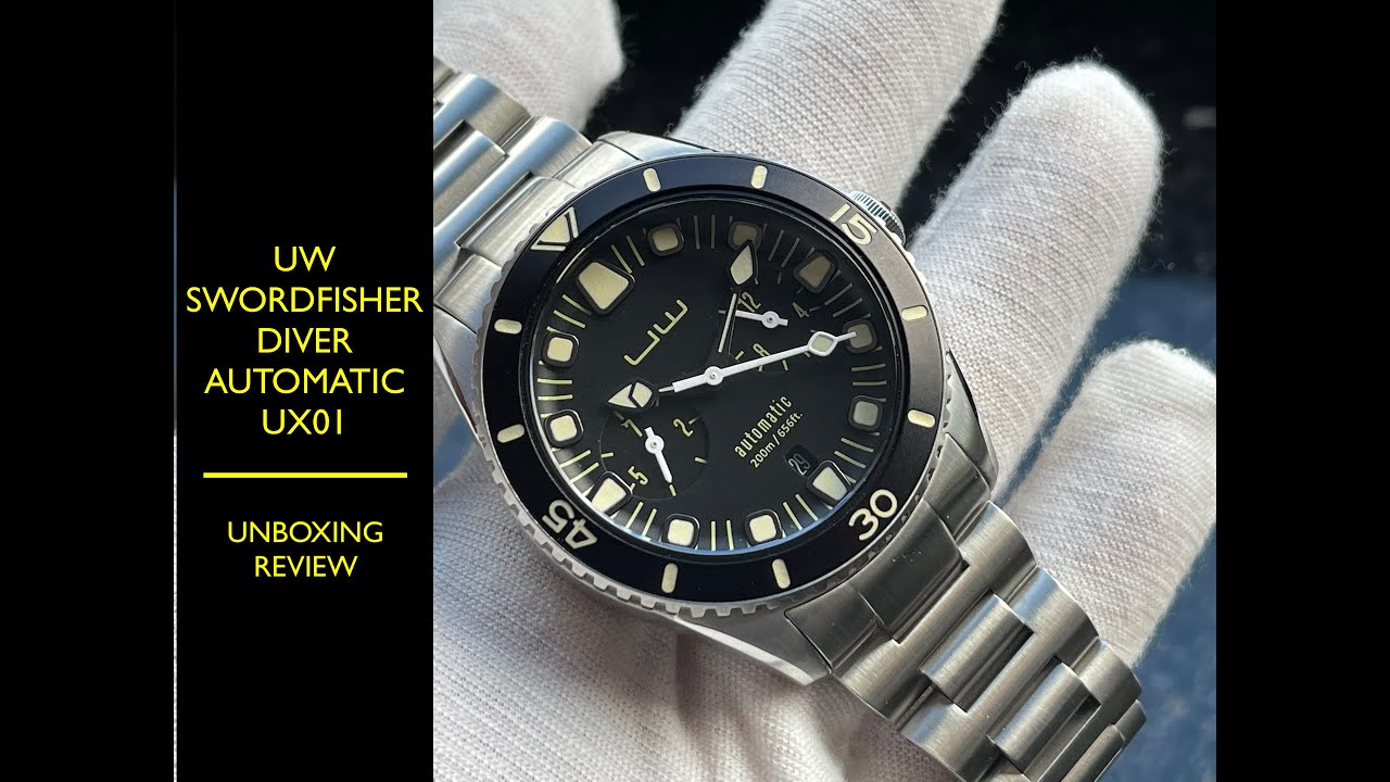 UW Underwater Swordfisher Mediterranean Diver Automatic UX01 Watch | Review Valjoux Relogios
