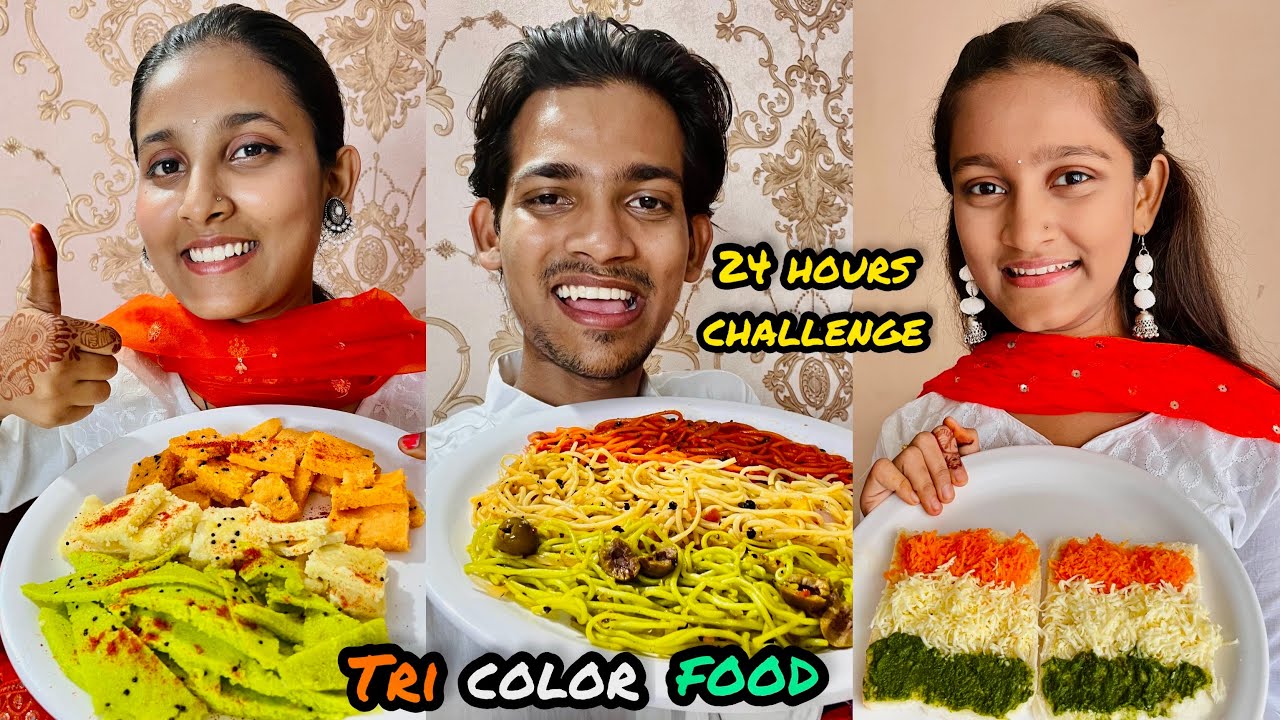 We only Ate TRI Colour Food For 24 hours Challenge || aman dancer real