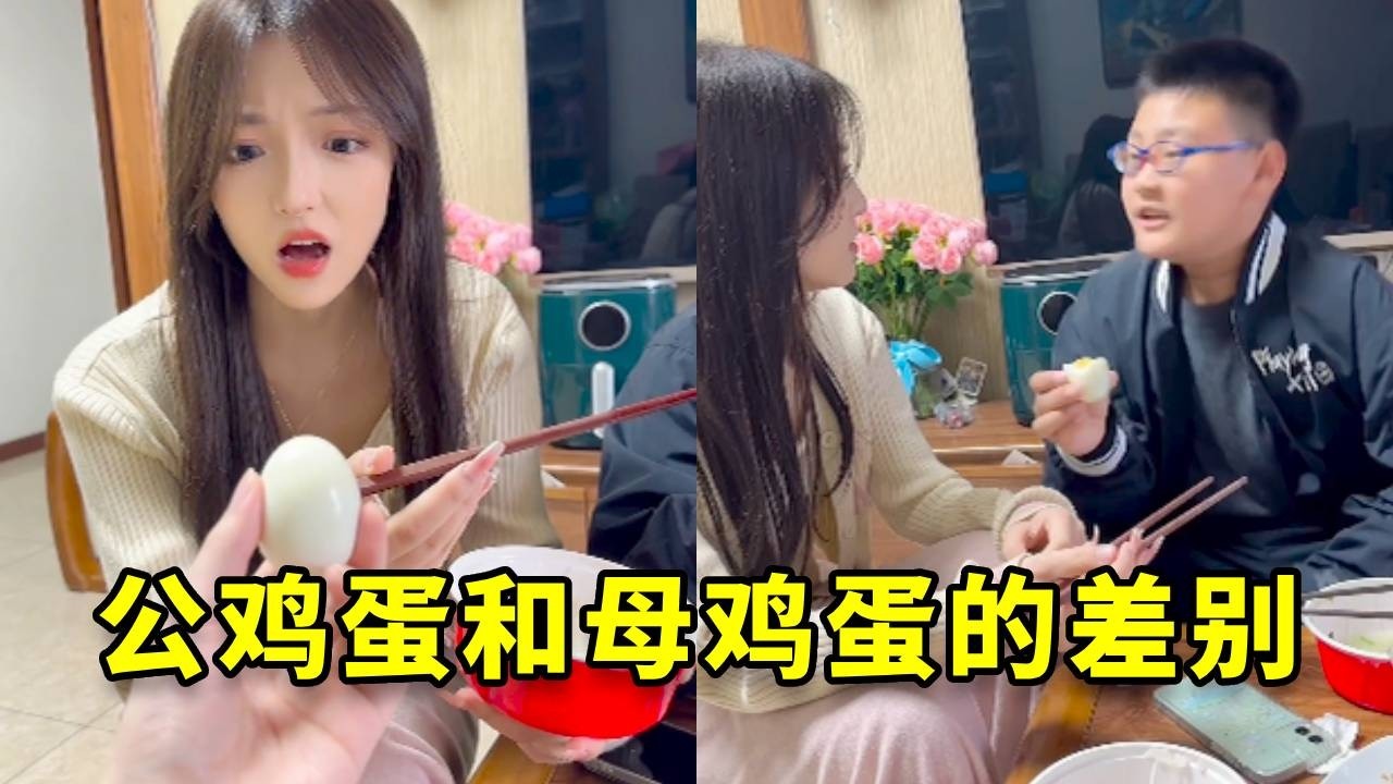 公鸡蛋和母鸡蛋到底有什么差别？？#搞笑 #大熱門 #搞笑视频 #vlog #高能段子手 #斗智斗勇 #funny #沙雕剧情 #沙雕 #爆笑
