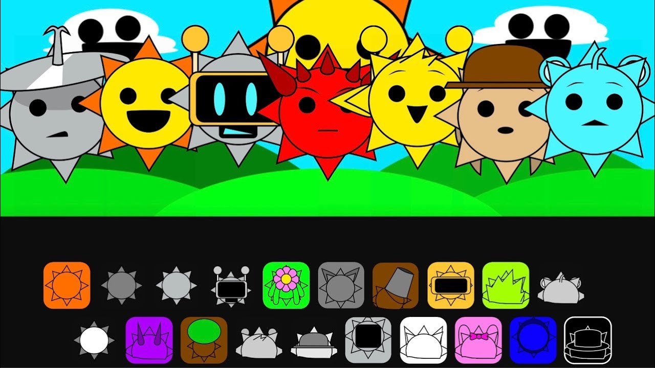 SPRUNKI : MR SUN MOD ALL CHARACTERS ARE SUN FORM - SPRUNKI INCREDIBOX