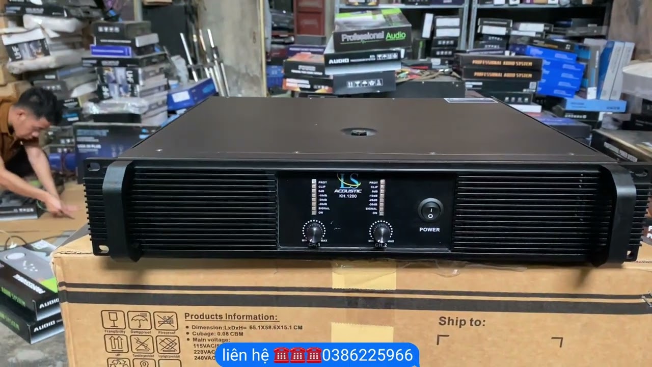 Khuyến mại Mẫu đẩy 2 kênh chính hãng Ls KH1200 công suất lớn nhạc cực căng