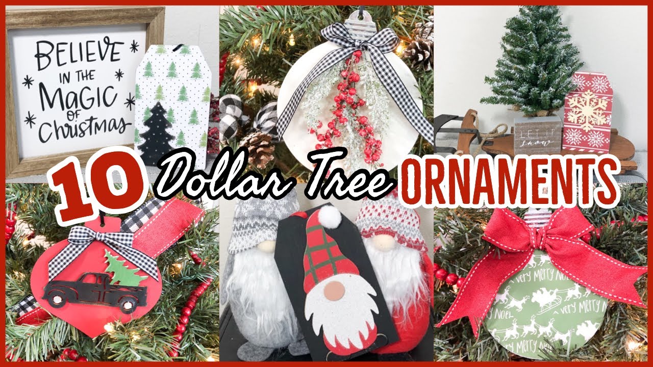 WOW! DOLLAR TREE CHRISTMAS HACKS! 10 Handmade Christmas Ornaments!!!