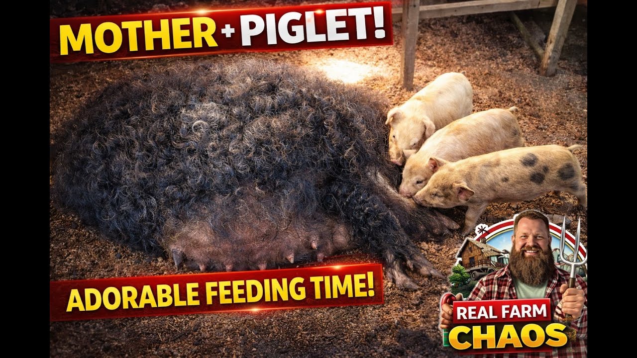 Mangalica Mother Feeding Her Piglets 🐖❤️