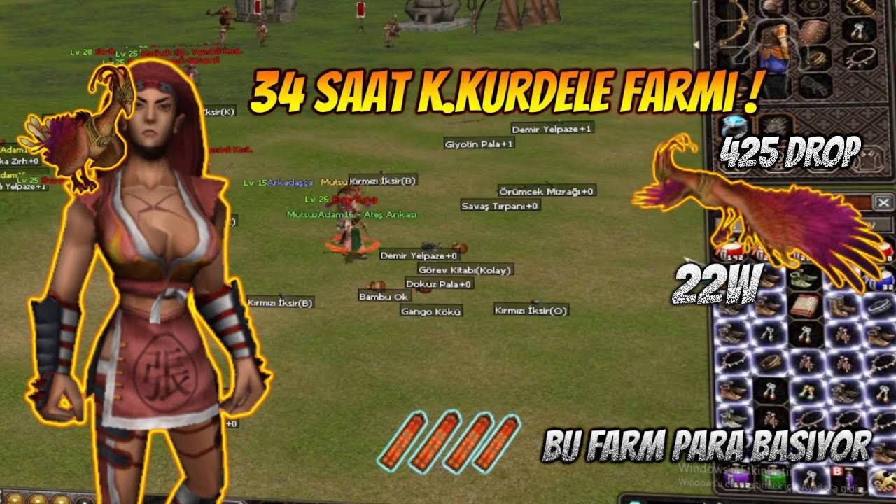34 SAAT AFK KIRMIZI KURDELE FARMI ! | 1.KÖY FARMI | METİN2TR BAGJANAMU