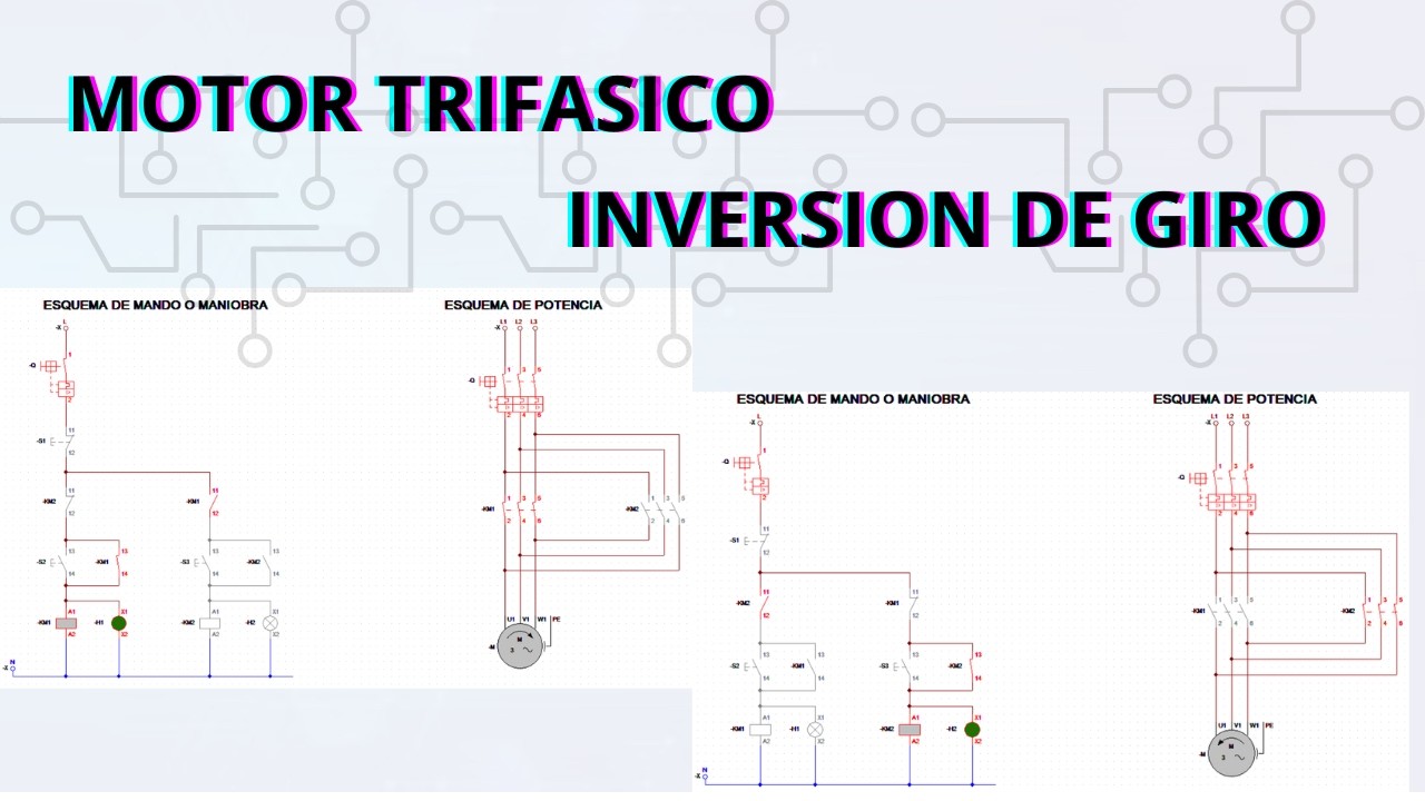 Inversión de giro de un motor trifásico en CADe_SIMU