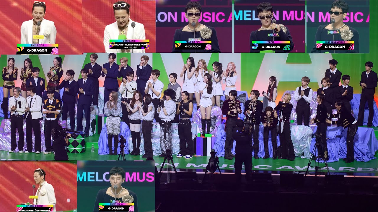 [2025 MMA G-DRAGON 7관왕 탑탠 베스트솔로 송라이터 밀리언스 탑탠 대상 3개 올해의 앨범 아티스트 베스트송 수상] 리액션 아이브 에스파 올데프 보넥도 라이즈 아이딧