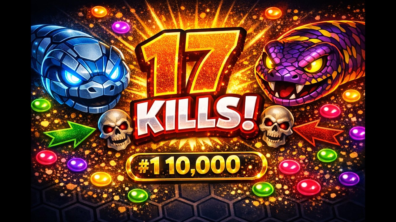 NEW PERSONAL BEST: 17 KILLS  (Triple Kill Inside) (Triple Strike) Snake.io